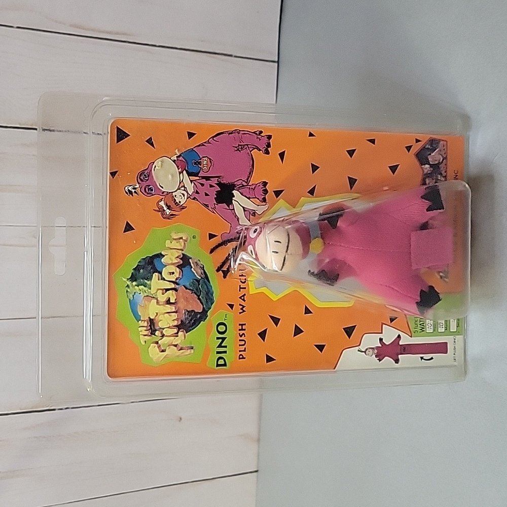 NIB VTG 90s The Flintstone Plush Figural Dino Watch Nelsonic wrist plush fidget